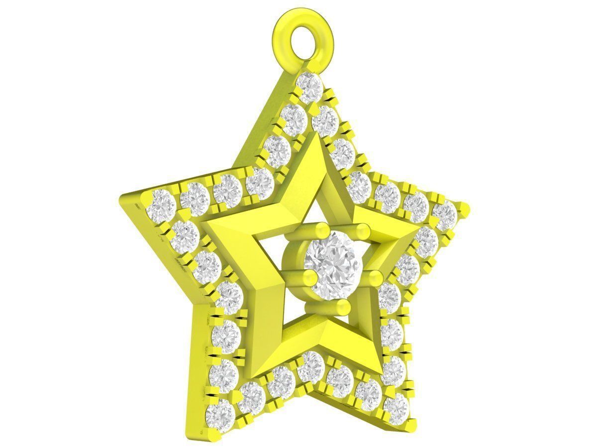 7048 Diamond Star Women Pendant 3D print model_5