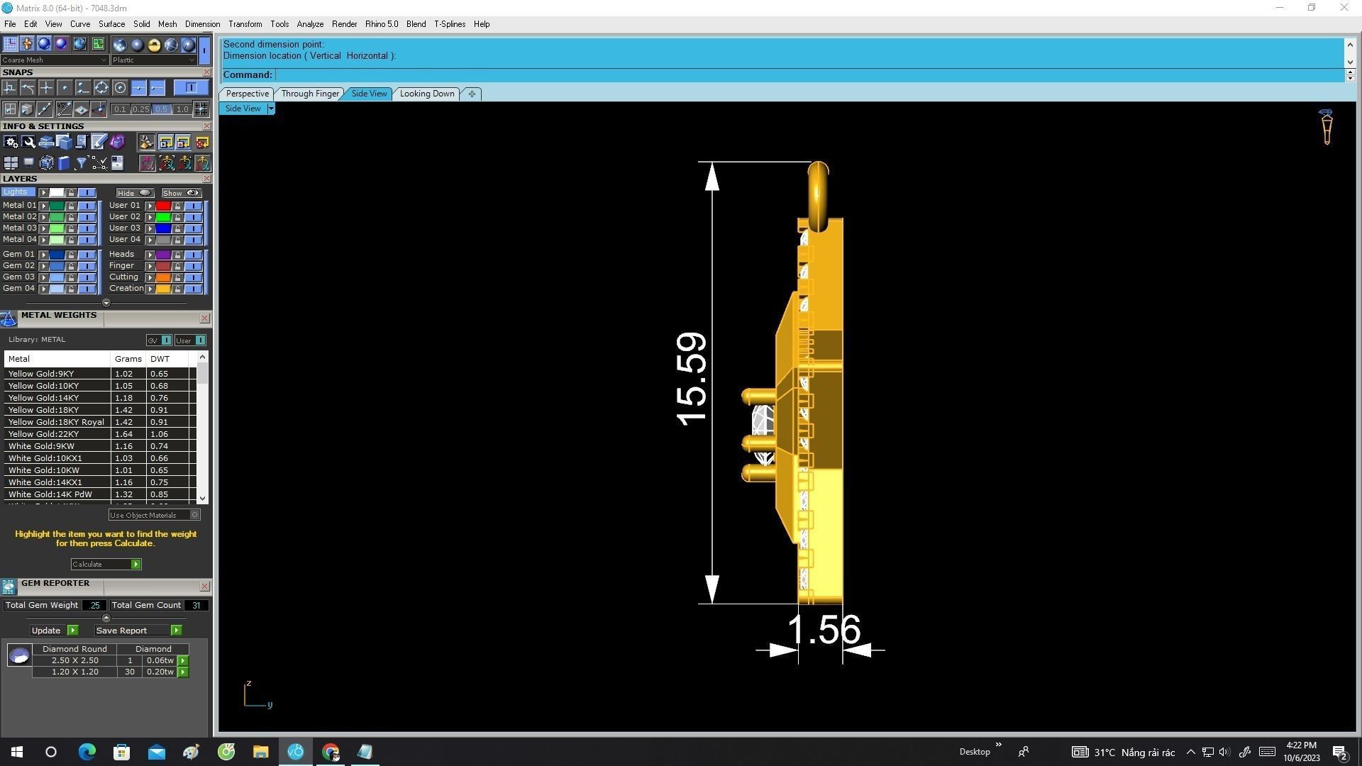 7048 Diamond Star Women Pendant 3D print model_8