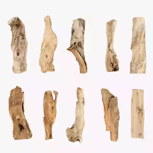 PSscanned Wood logs Pack 3 Low-poly 3D model