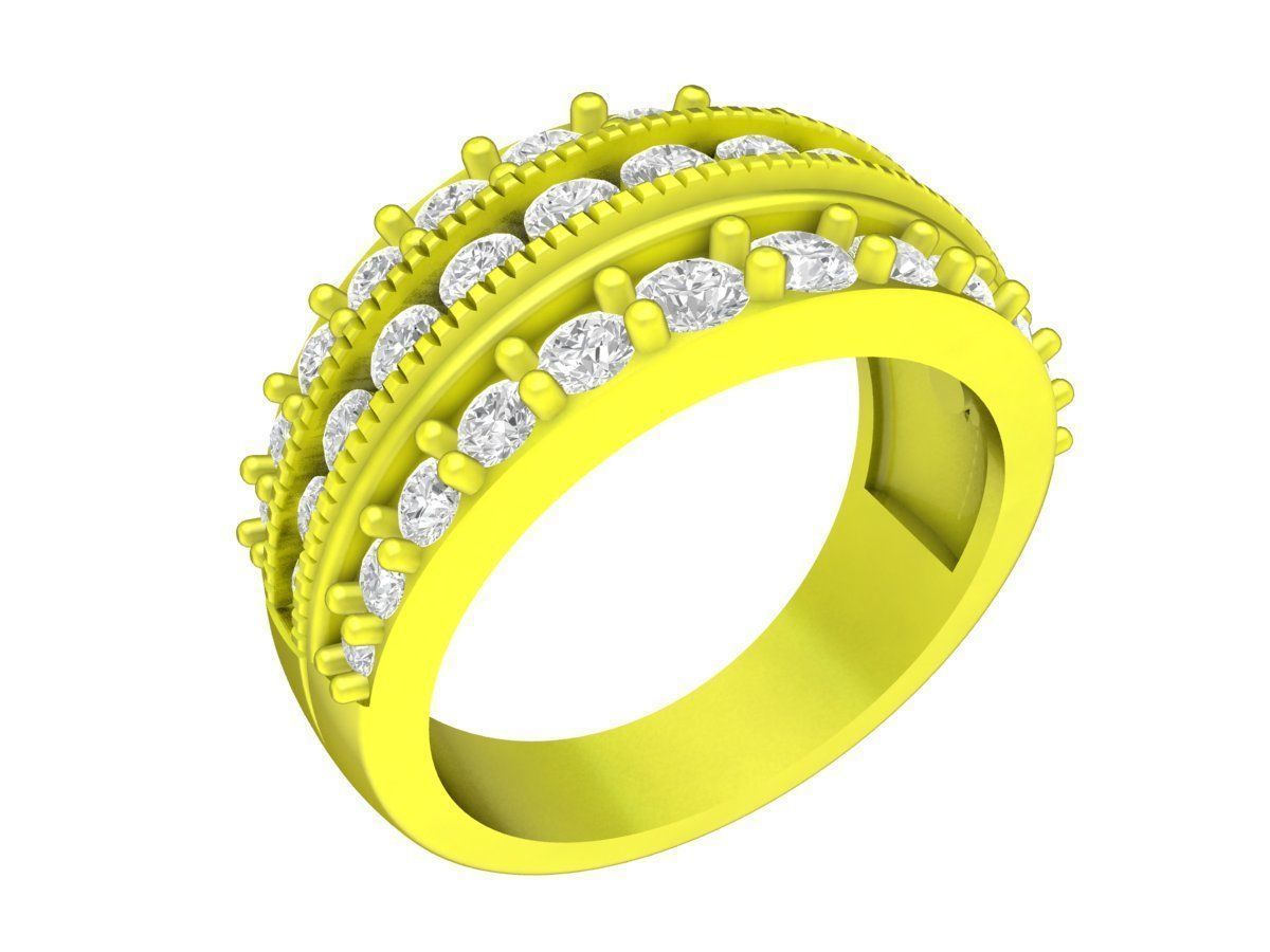 7055 fashion diamond women ring 3D print model_4