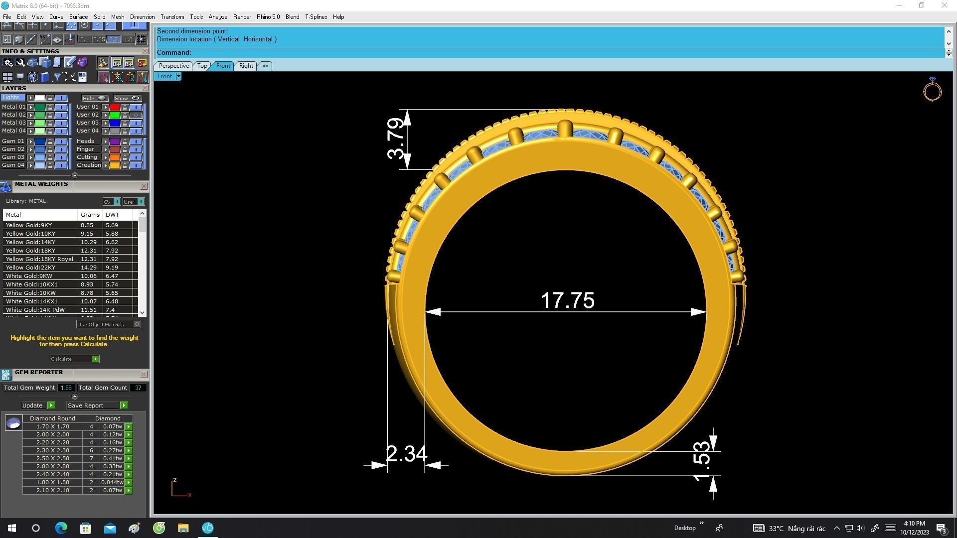 7055 fashion diamond women ring 3D print model_6