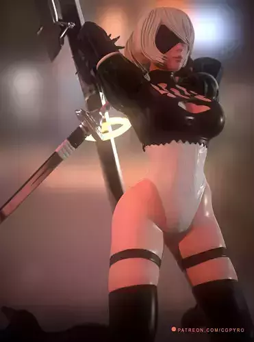 2b Nier Automata character OBJ file collectible Editable