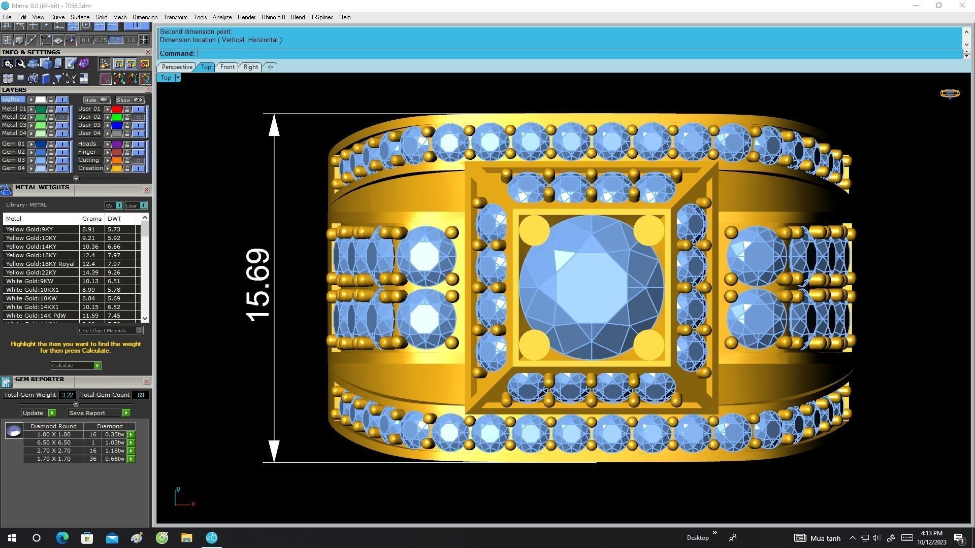 7056 luxury korean diamond men ring 3D print model_5