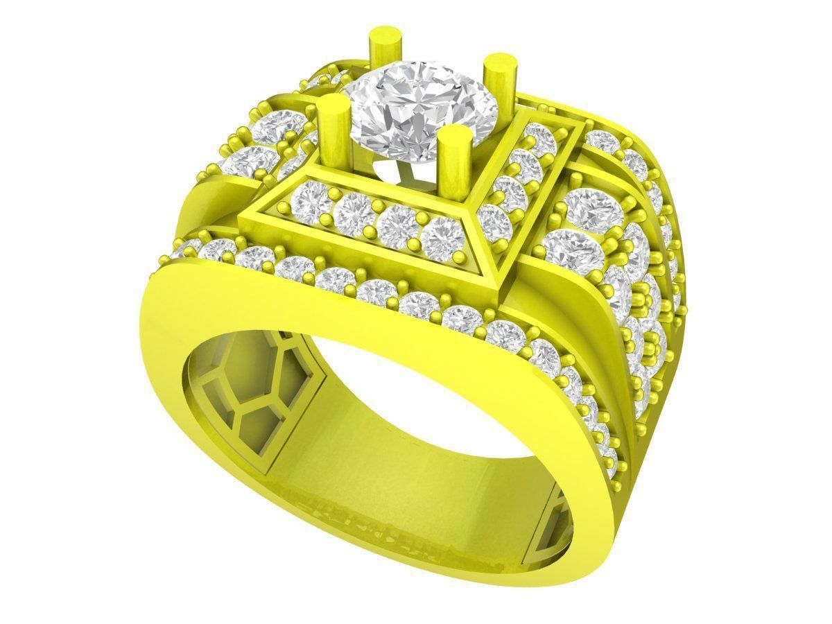 7056 luxury korean diamond men ring 3D print model_1