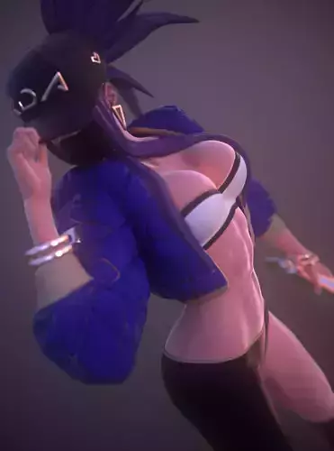 Akali League of Legends character OBJ file collectibles Editable 3D print model