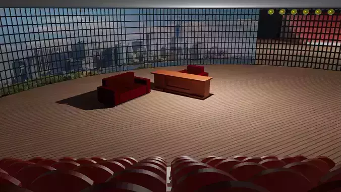 Talk Show Studio Low-poly 3D model
