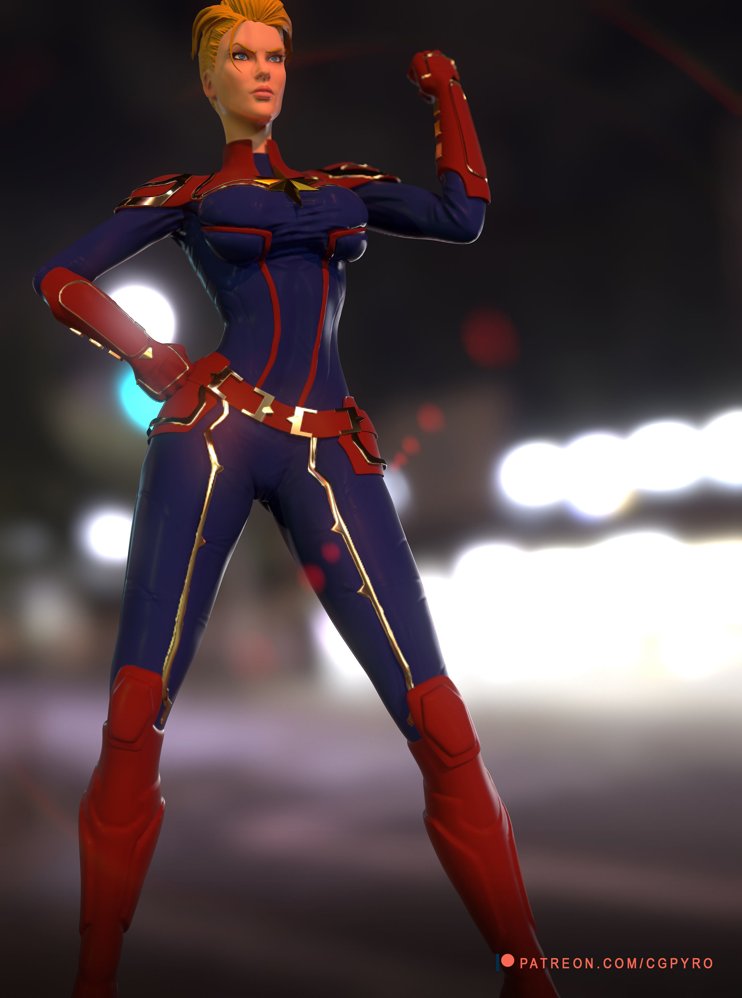 Captain Marvel character OBJ file collectibles Editable 3D print model_5