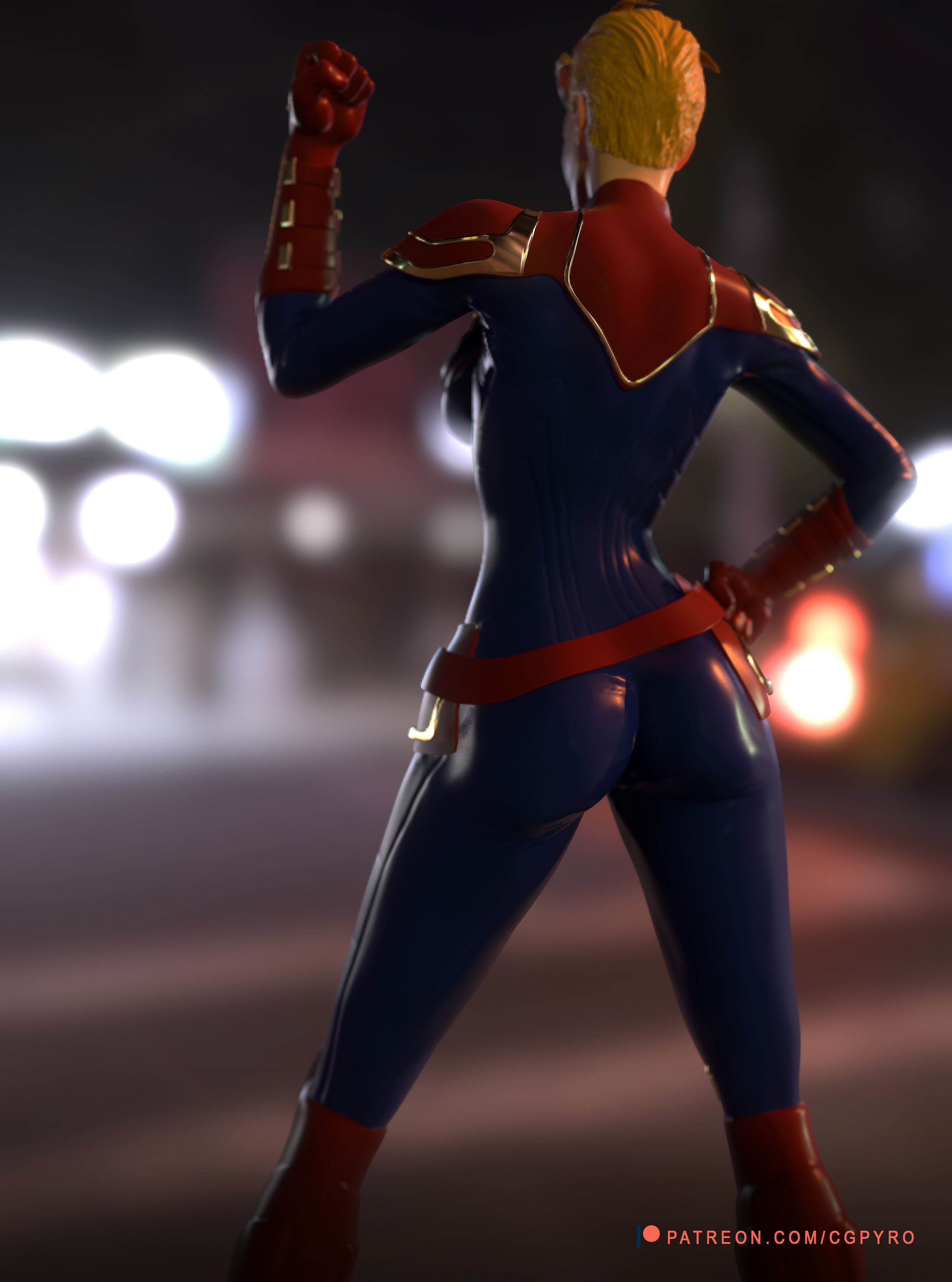 Captain Marvel character OBJ file collectibles Editable 3D print model_4