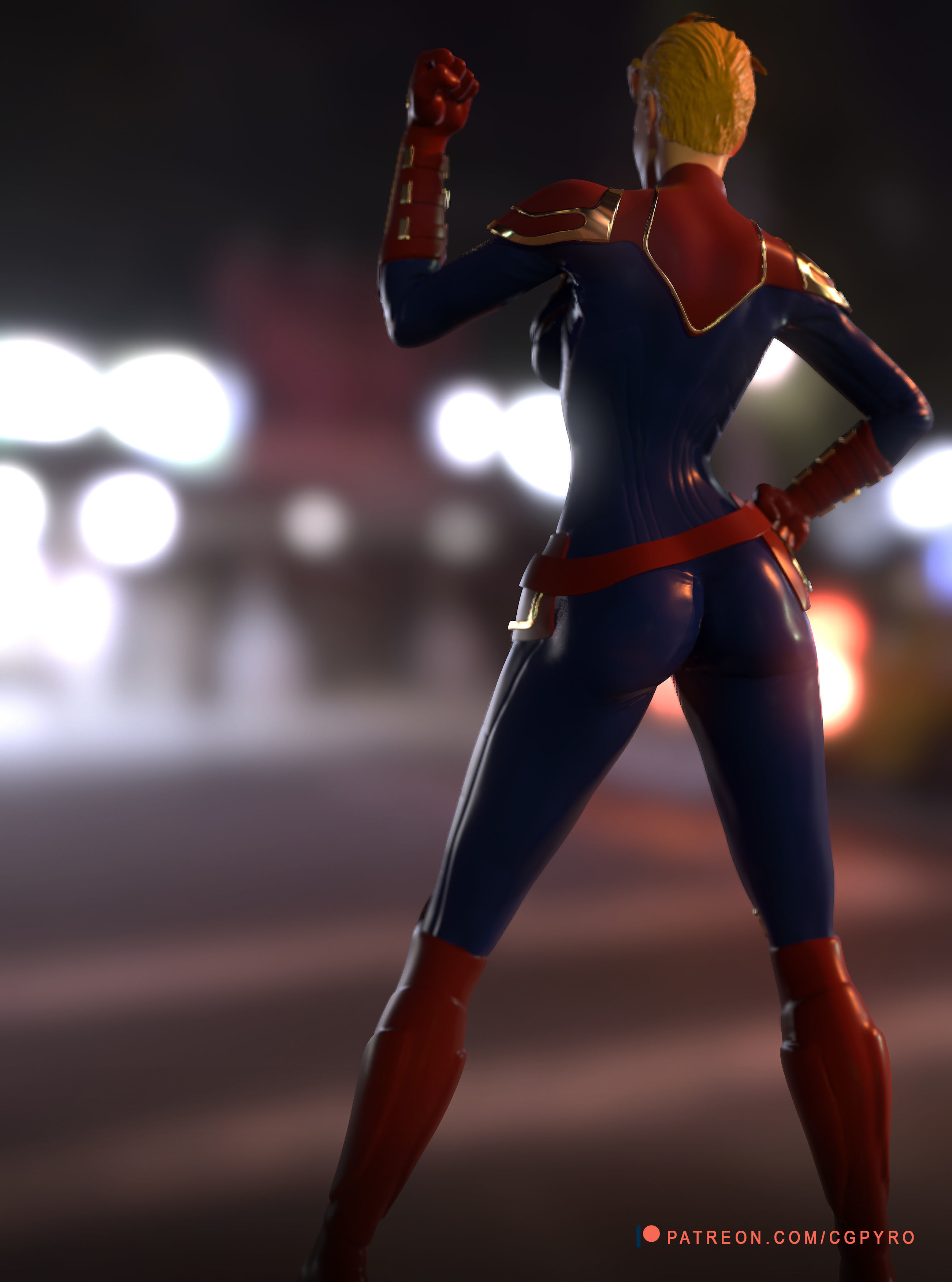 Captain Marvel character OBJ file collectibles Editable 3D print model_2