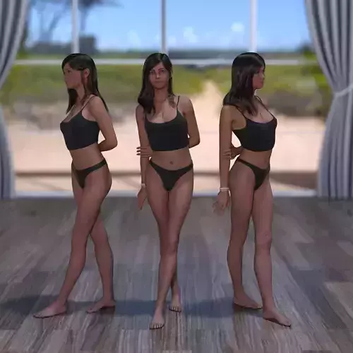 American woman Emma Rigged 4k Realistic 3D model