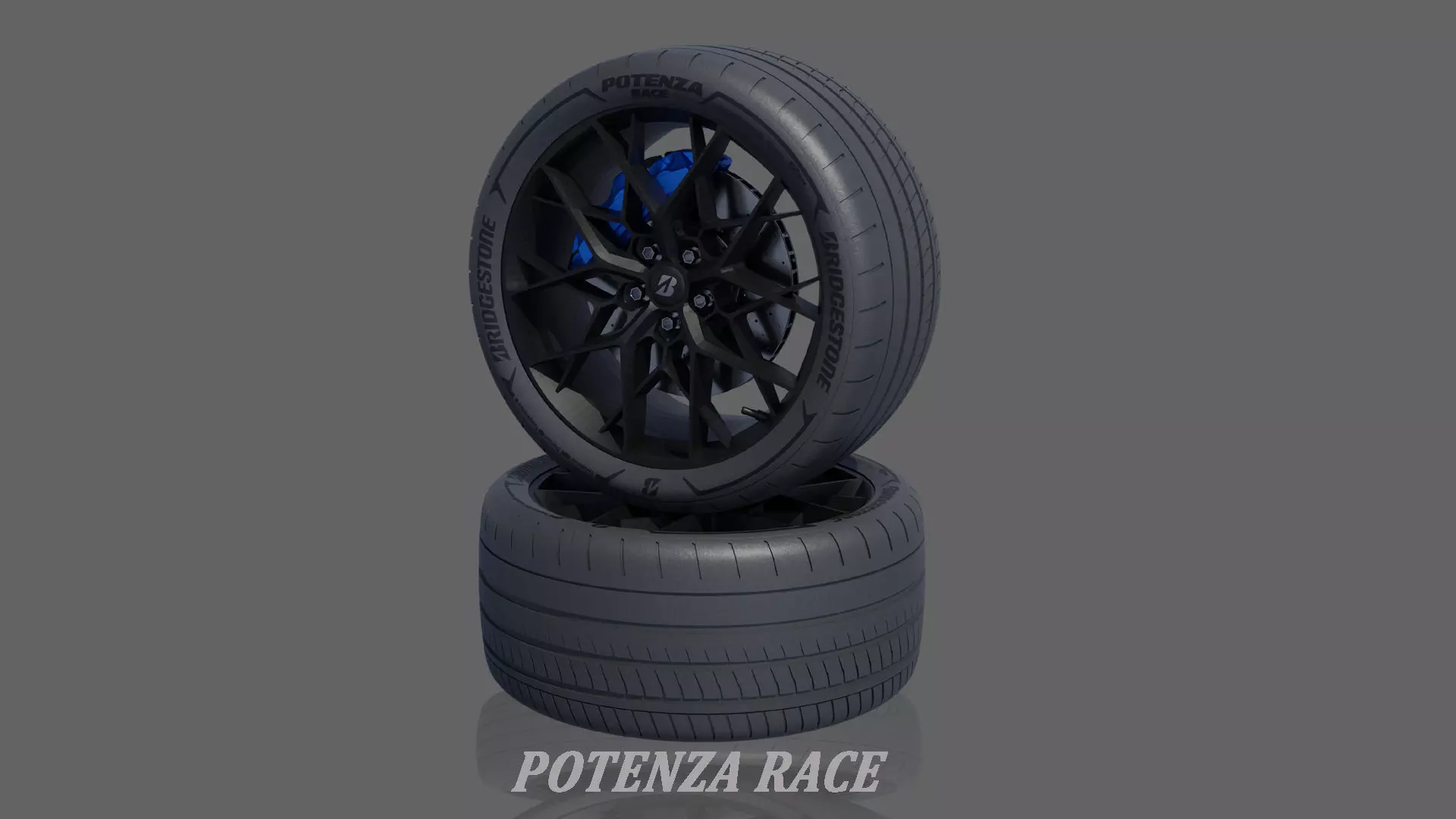 3d Wheel Model of Bridgestone Potenza Race Low-poly 3D model_0