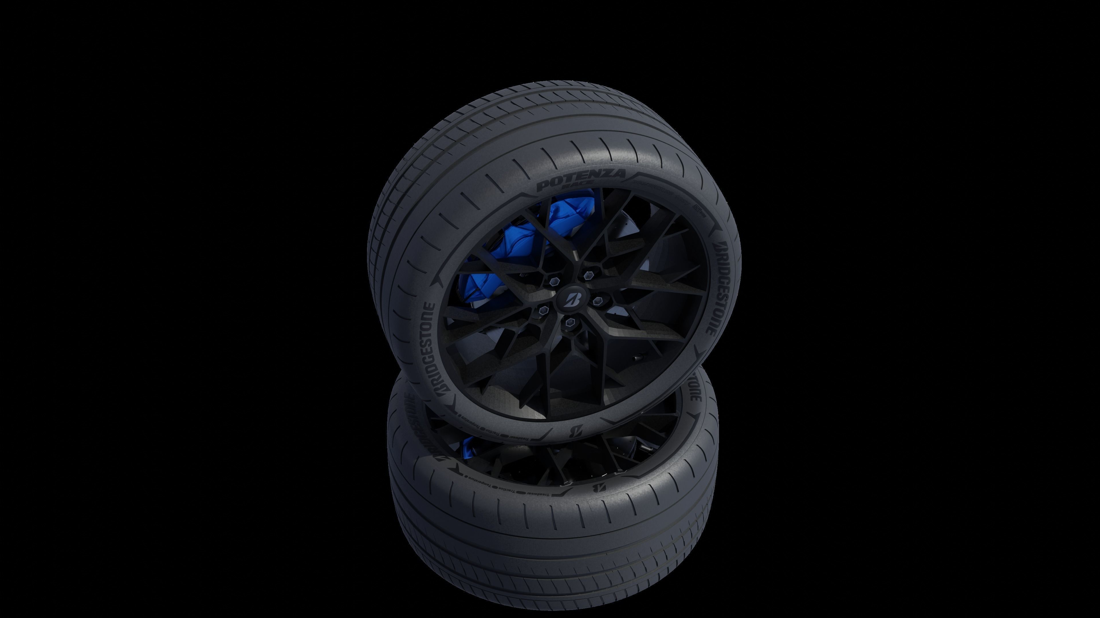 3d Wheel Model of Bridgestone Potenza Race Low-poly 3D model_9