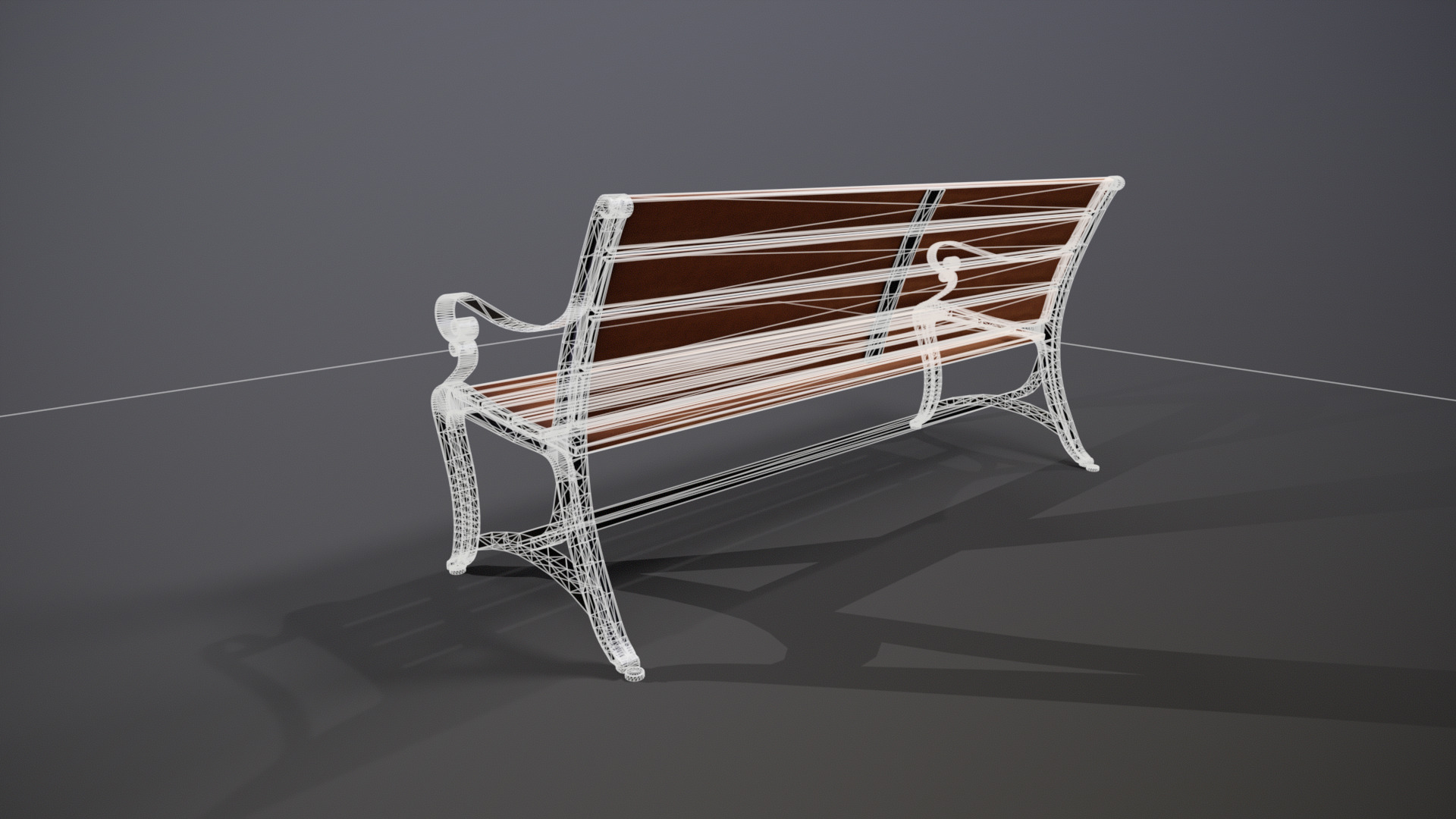 Bench Lowpoly 3D model Low-poly 3D model_5