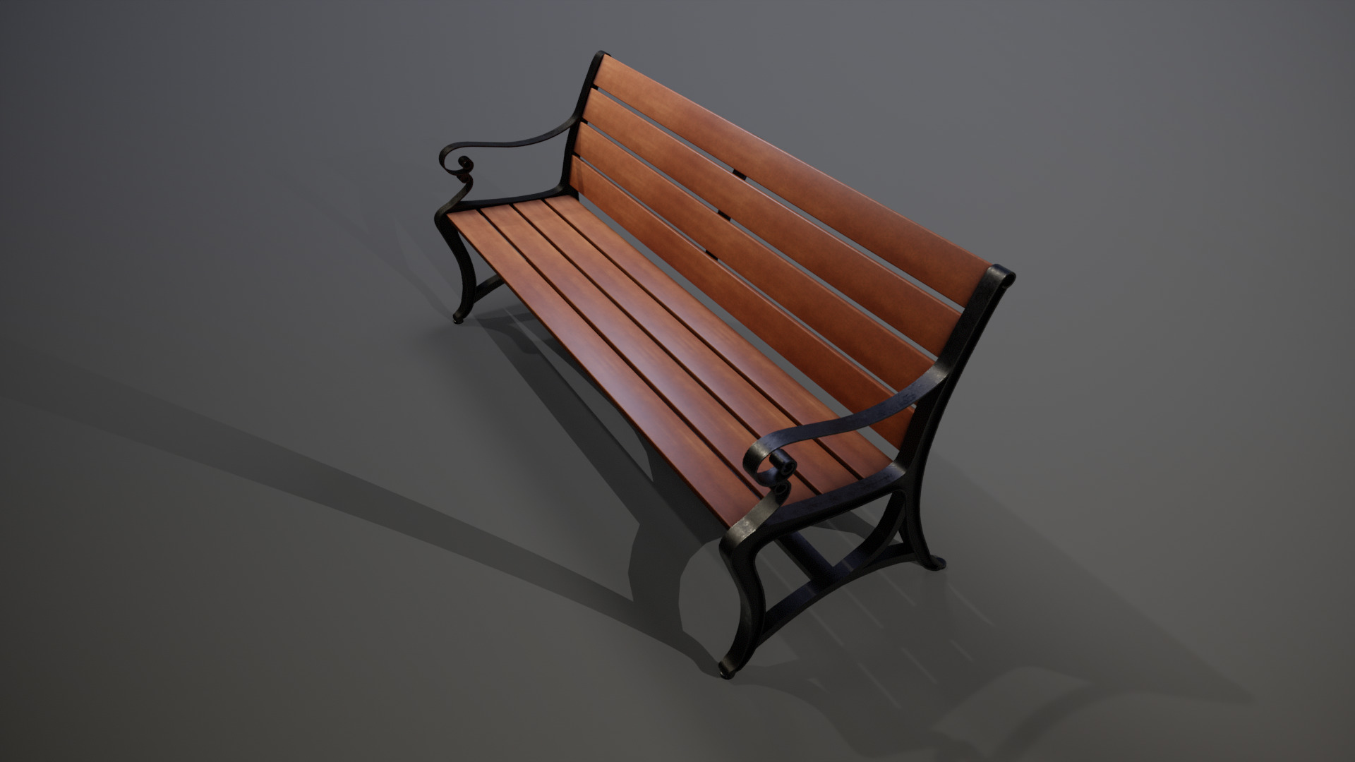 Bench Lowpoly 3D model Low-poly 3D model_1