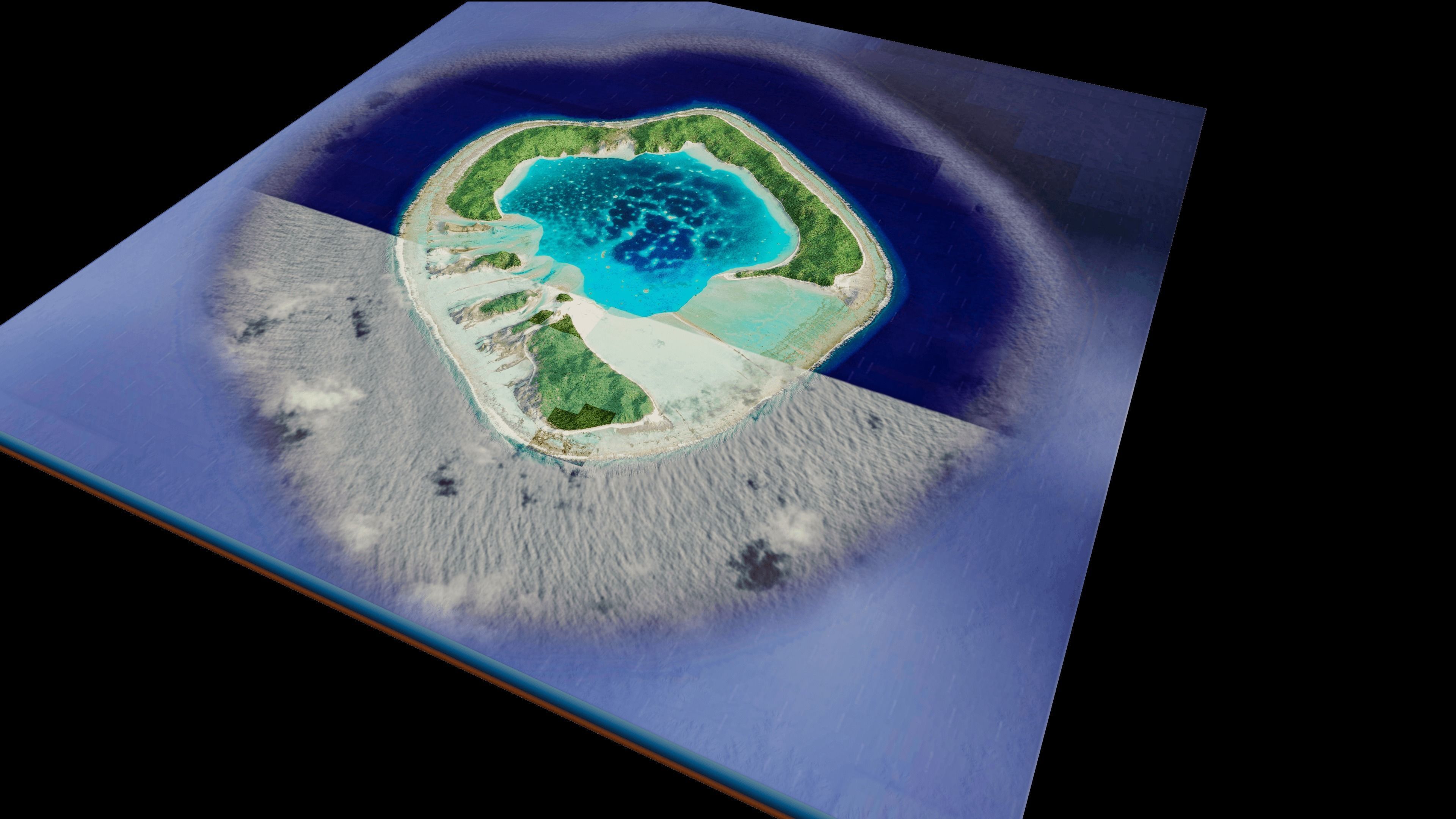 Motu One Island 3d model terrain Low-poly 3D model_1