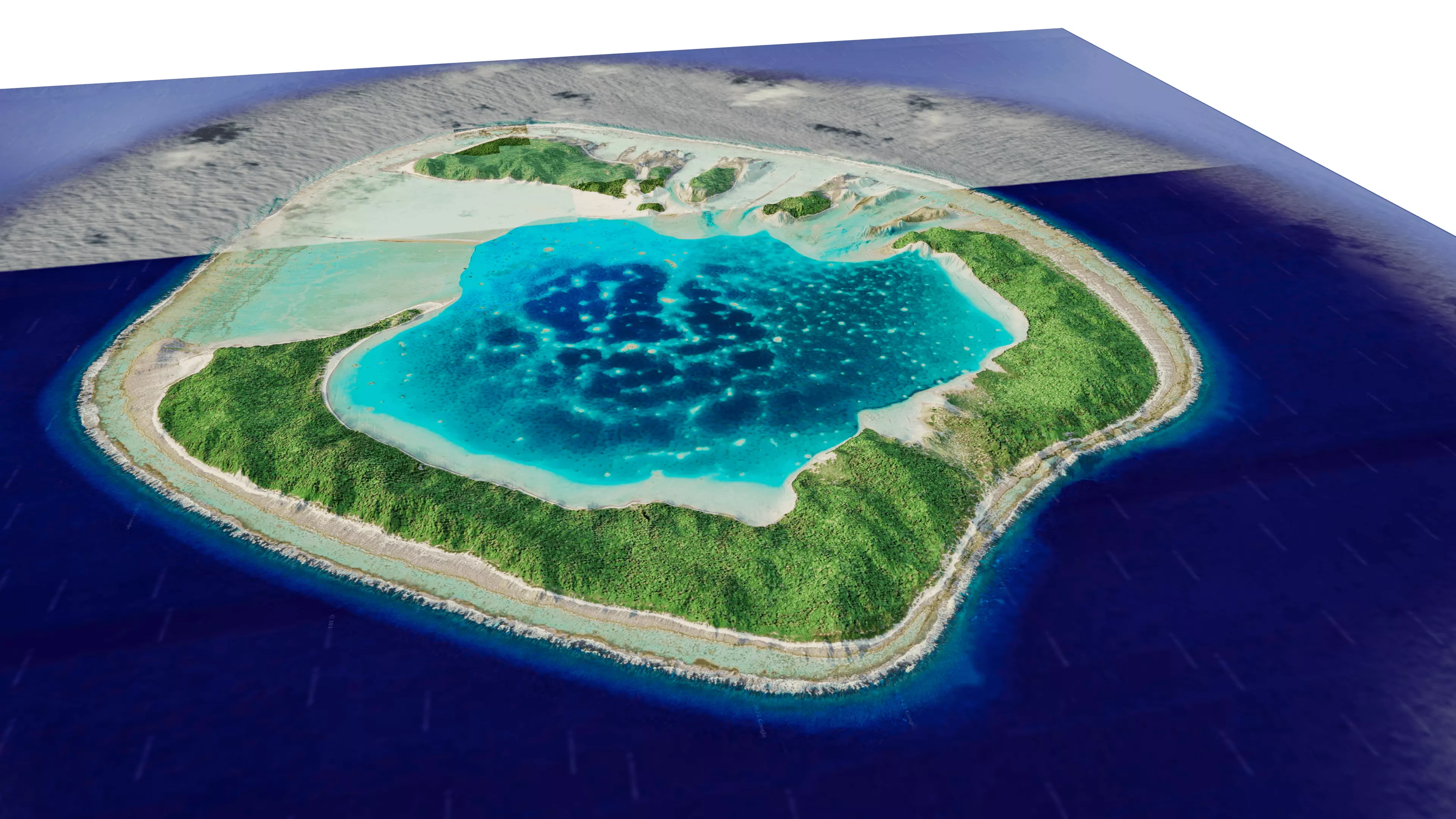 Motu One Island 3d model terrain Low-poly 3D model_0