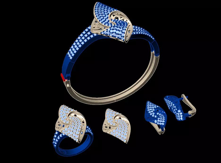 Diamond Jewellery Sets Concept 3D print model