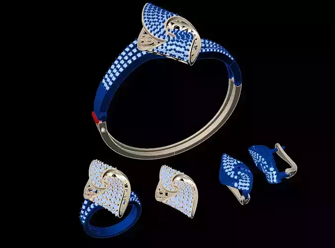 Diamond Jewellery Sets Concept 3D print model