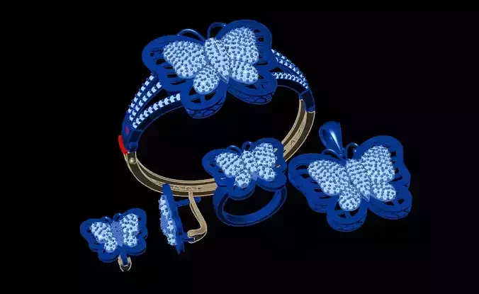 Diamond Jewellery Sets Concept 3D print model