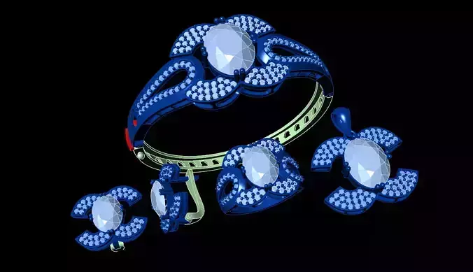 Diamond Jewellery Sets Concept 3D print model