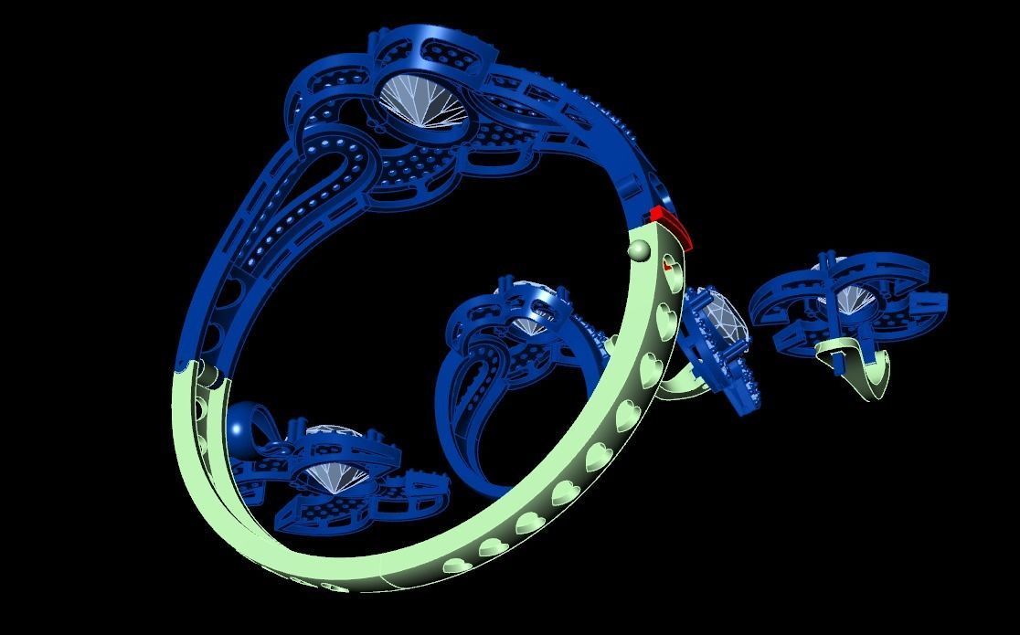 Diamond Jewellery Sets Concept 3D print model_2