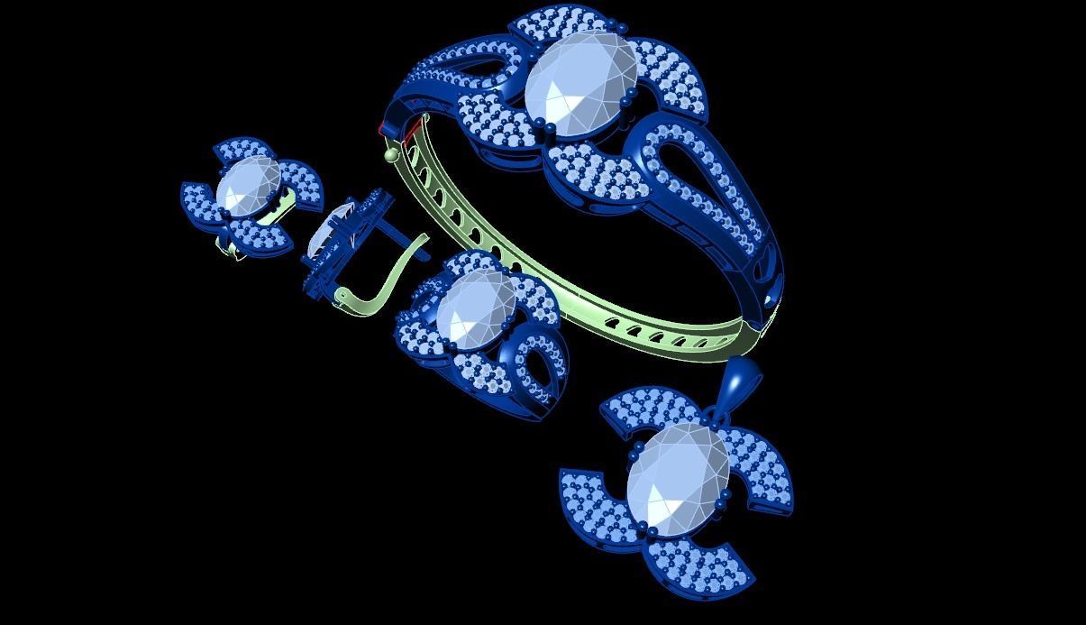 Diamond Jewellery Sets Concept 3D print model_3