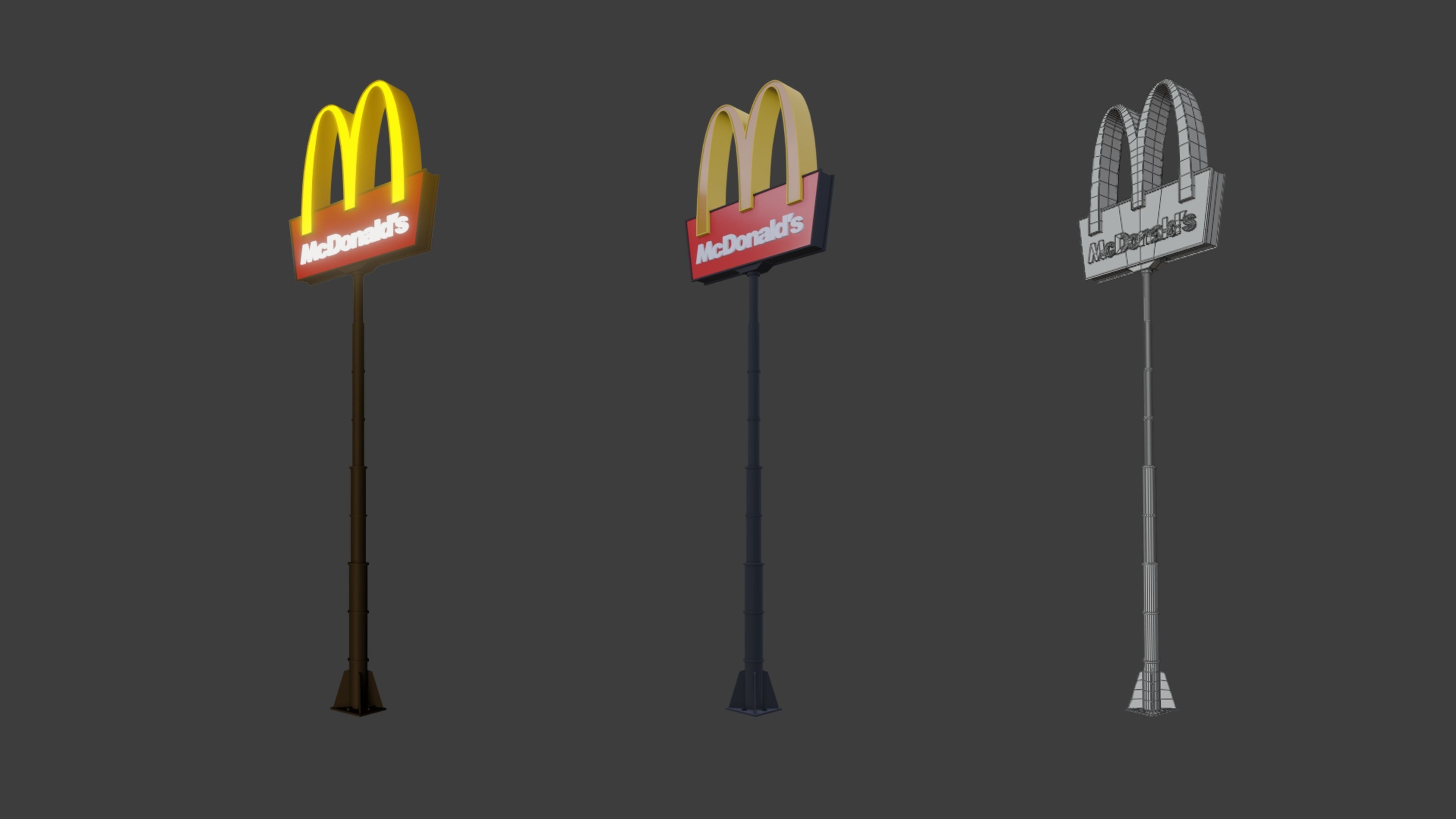 McDonalds Arch 3D Model Low-poly 3D model_1