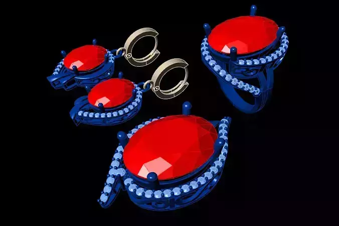 Diamond Jewellery Sets Concept 3D print model