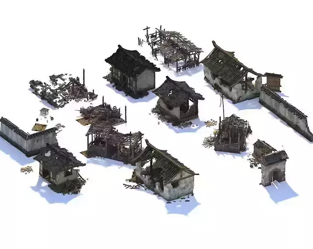 abandoned village OldHouse 3D model