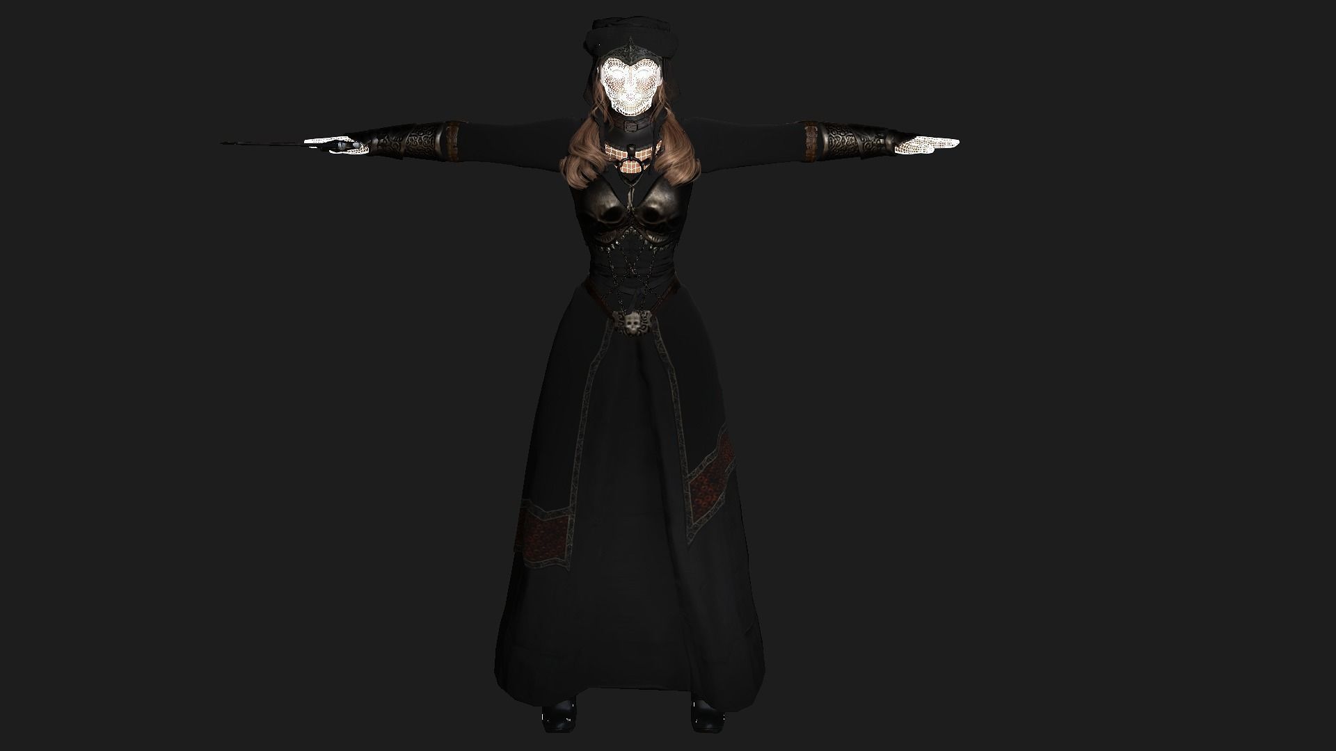 AAA 3D REALISTIC FANTASY MEDIEVAL CHARACTER - QUEEN WITH SWORD Low-poly 3D model_20