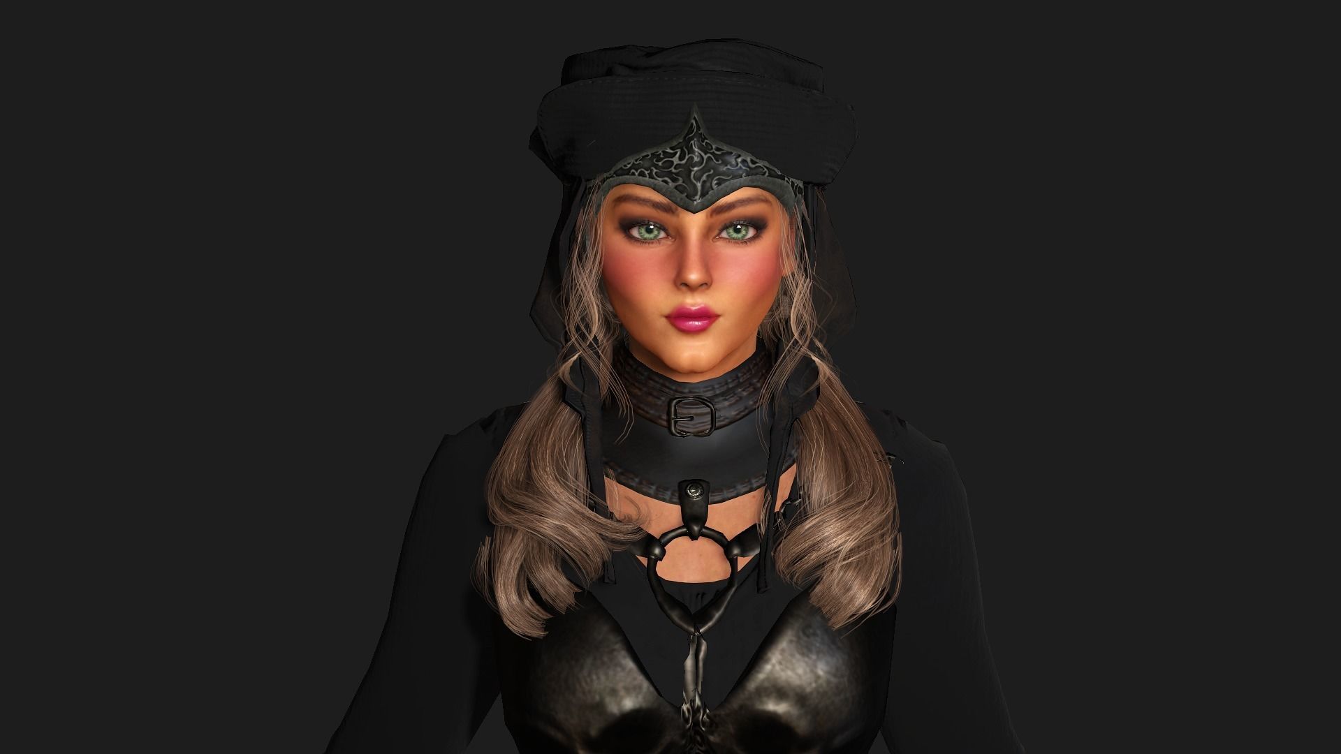 AAA 3D REALISTIC FANTASY MEDIEVAL CHARACTER - QUEEN WITH SWORD Low-poly 3D model_15