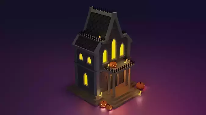 Halloween house 4 Low-poly 3D model