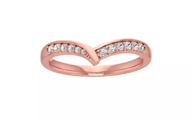 Round Cut Curve Chevron Wedding Band 3dm STL OBJ FBX Render