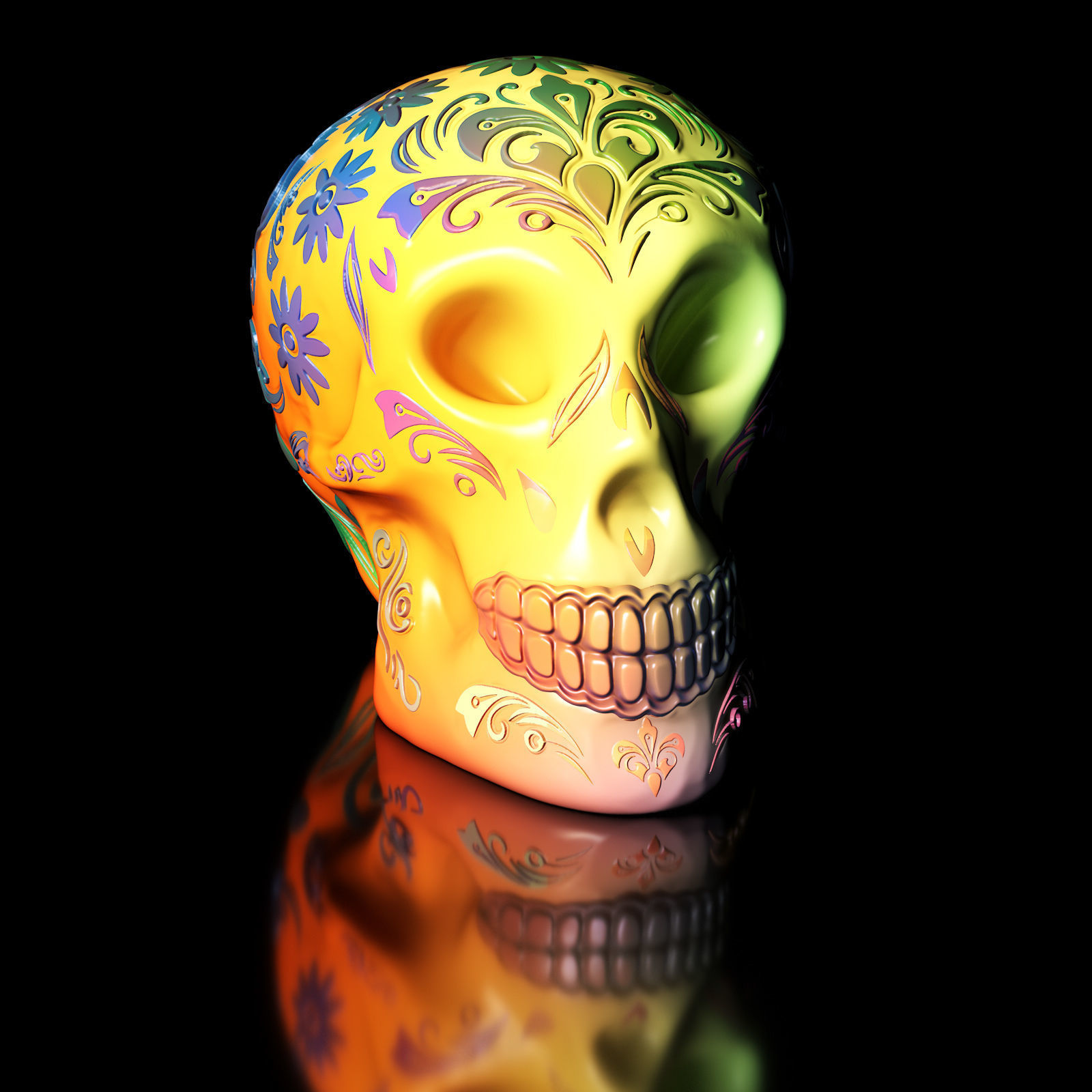 2-Pack-30 Percent Sugar Skull Pack 3D Model Files  3D print model_10