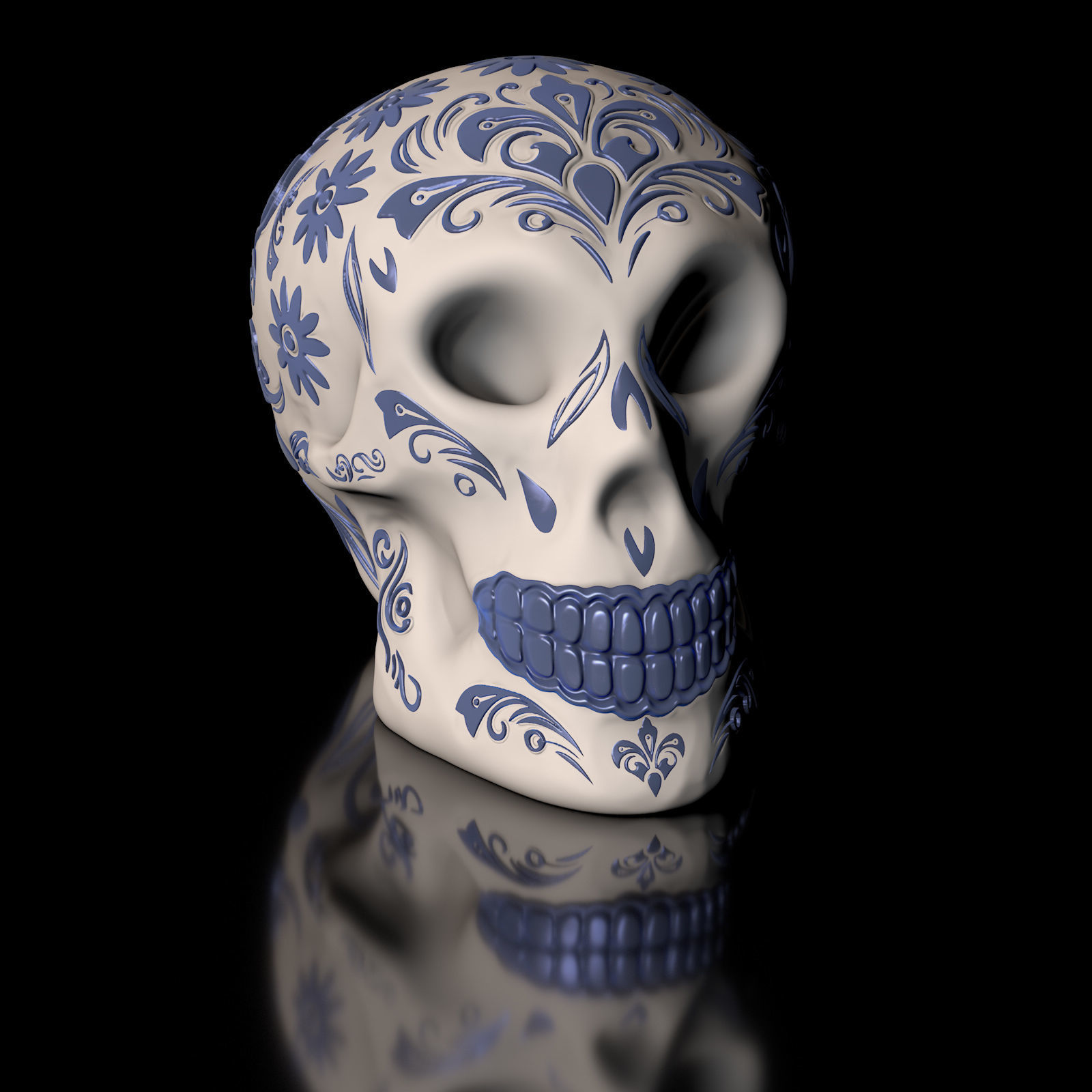 2-Pack-30 Percent Sugar Skull Pack 3D Model Files  3D print model_12