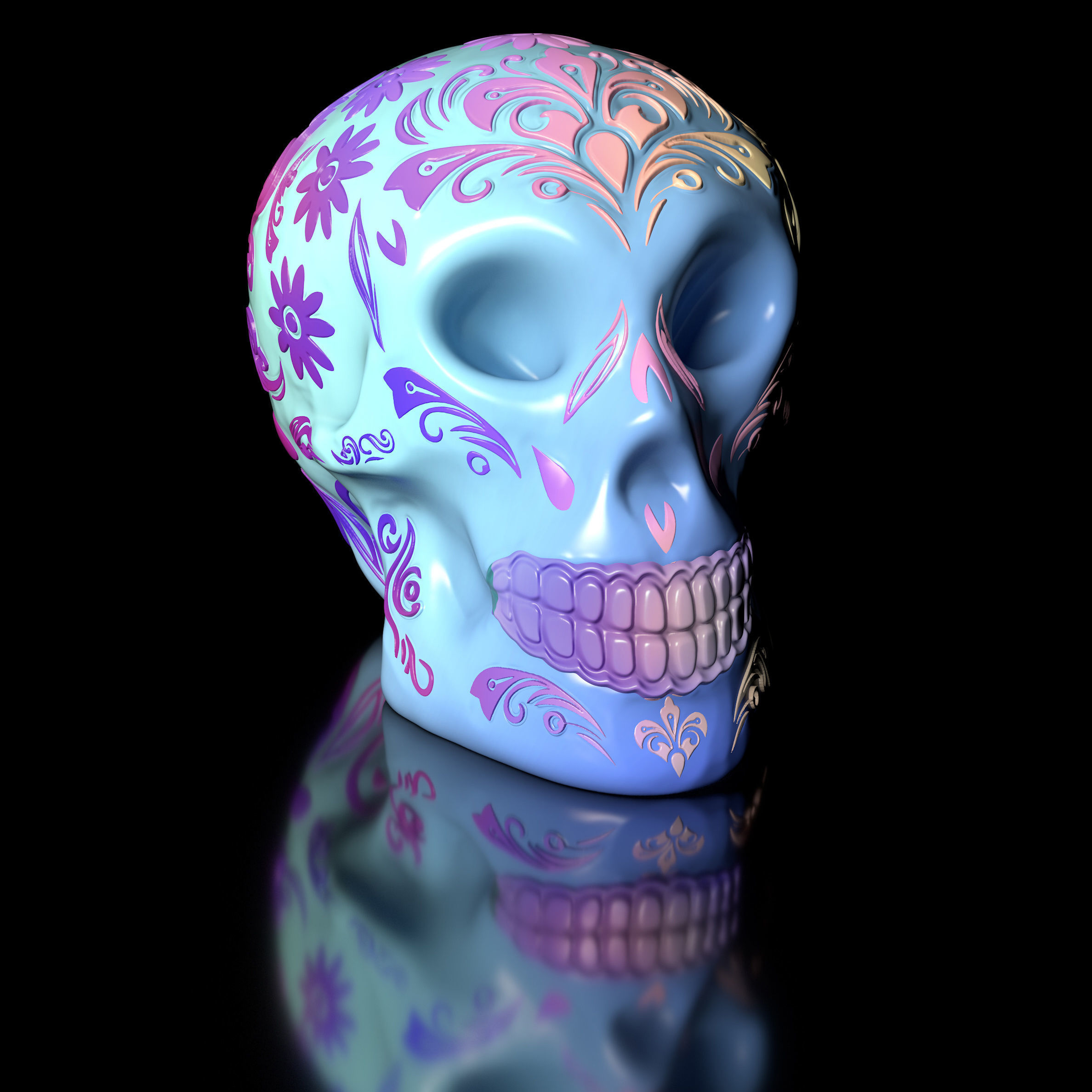 2-Pack-30 Percent Sugar Skull Pack 3D Model Files  3D print model_6