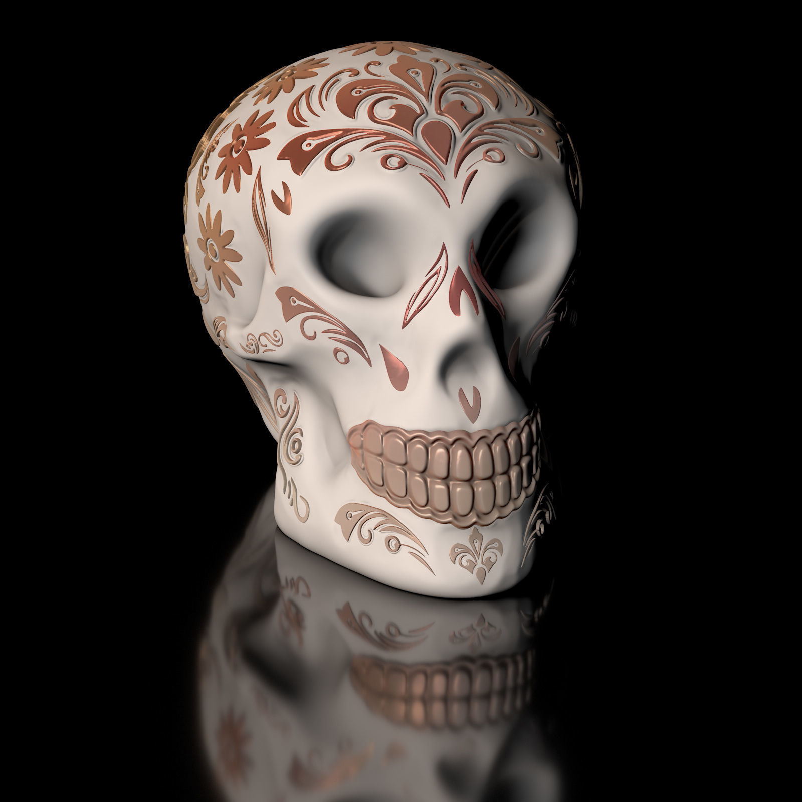 2-Pack-30 Percent Sugar Skull Pack 3D Model Files  3D print model_9