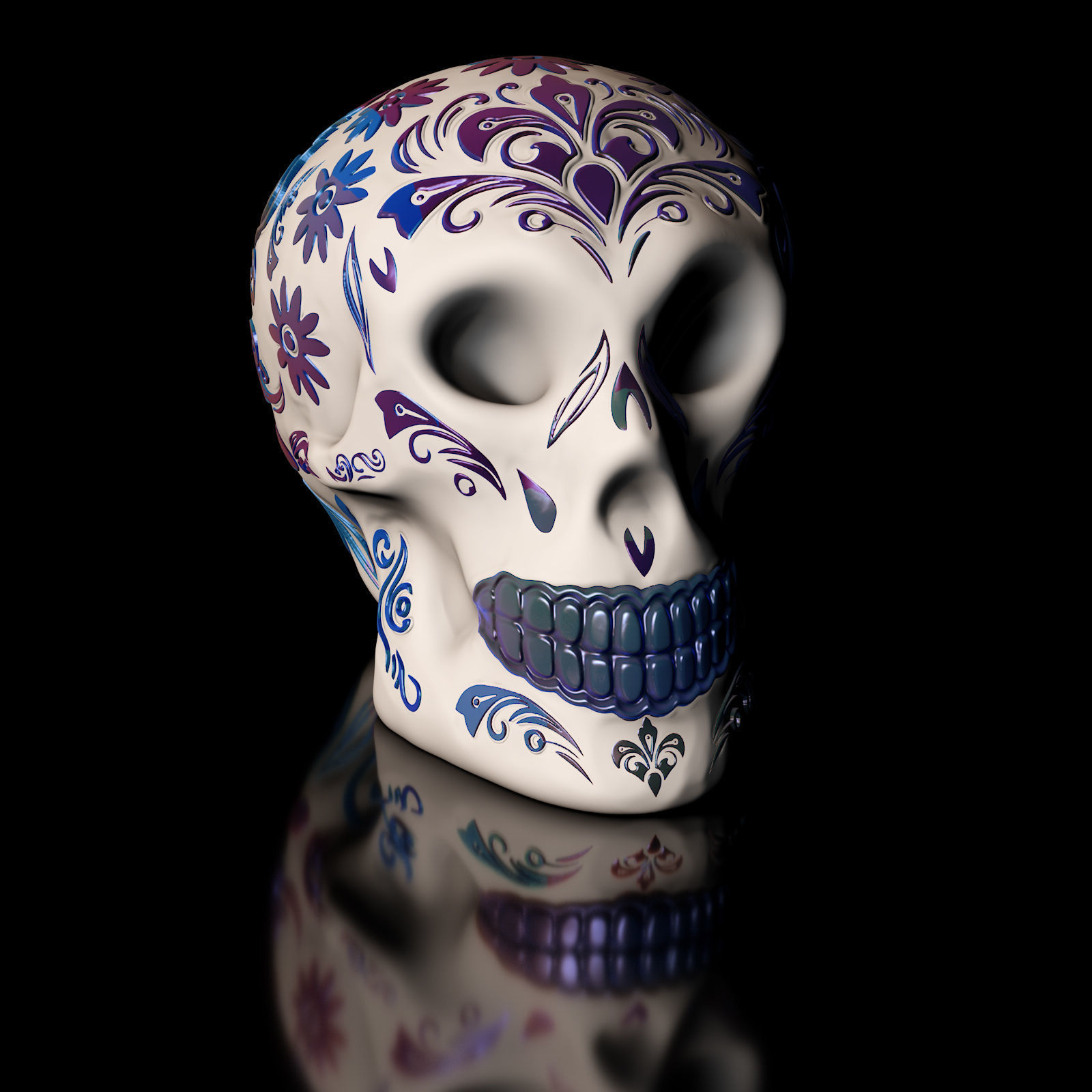 2-Pack-30 Percent Sugar Skull Pack 3D Model Files  3D print model_13