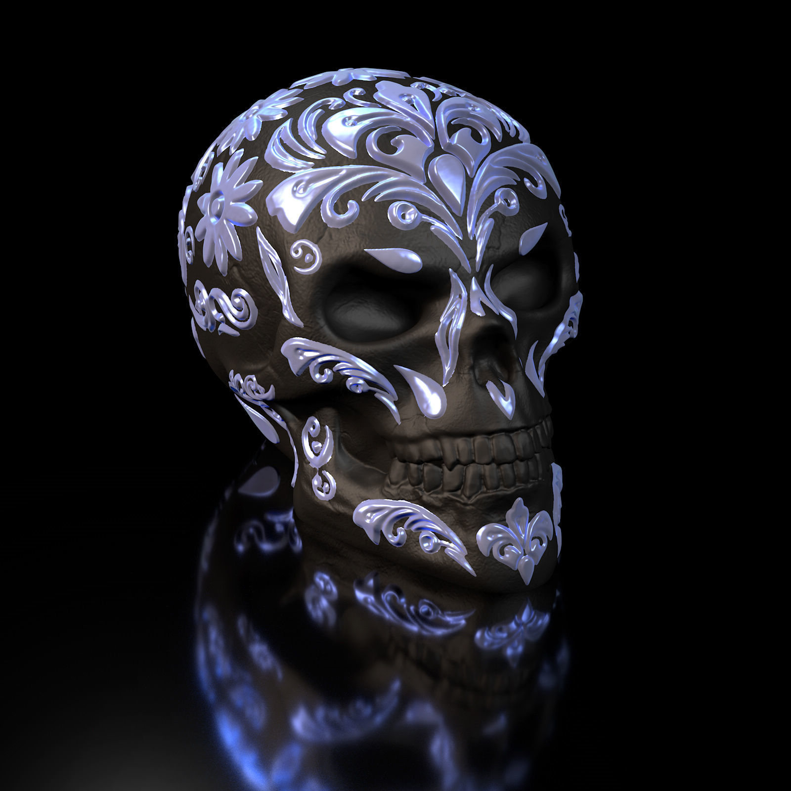 2-Pack-30 Percent Sugar Skull Pack 3D Model Files  3D print model_1