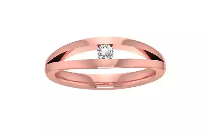 Round Cut Diamond Wedding Band 3dm STL OBJ FBX Render Details