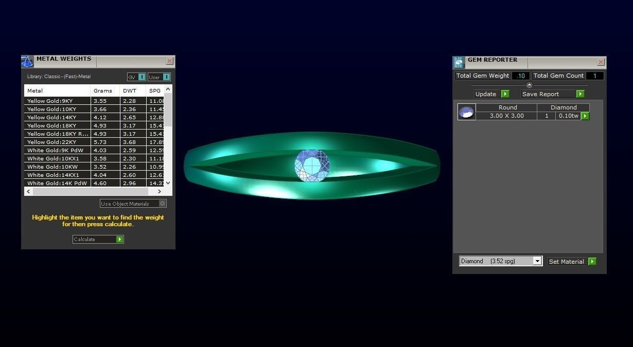 Round Cut Diamond Wedding Band 3dm STL OBJ FBX Render Details 3D print model_3
