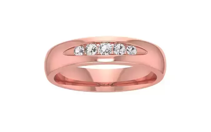 Five Graduating Round Diamond Wedding Band 3dm STL OBJ FBX 