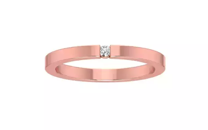 Tension Set Round Cut Wedding Band 3dm STL OBJ FBX Render Detail