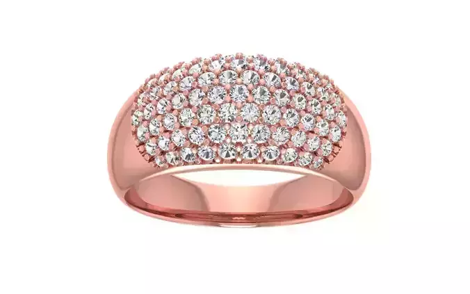 Round Diamond Wedding Band 3dm STL OBJ FBX Render Details