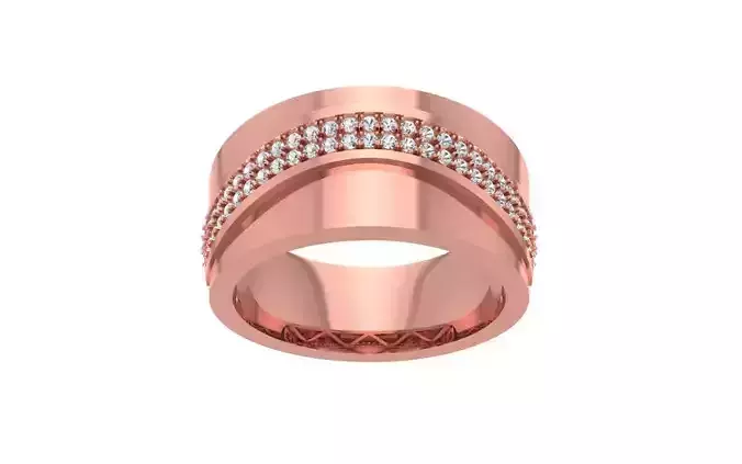 Round Cut Curve Wedding Band 3dm STL OBJ FBX Render Details