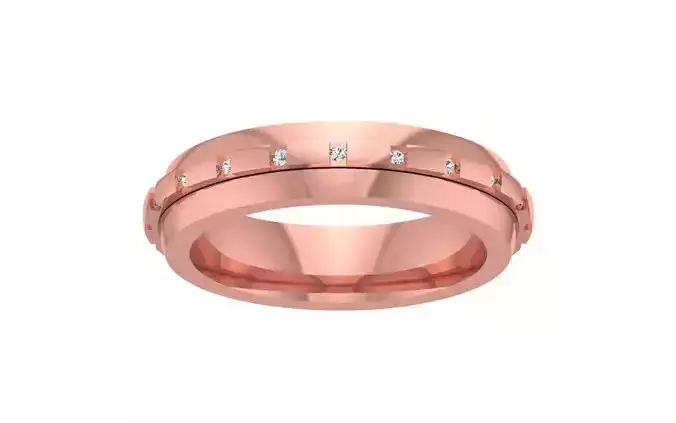 Round Diamond Women Wedding Band 3dm STL OBJ FBX Render Details