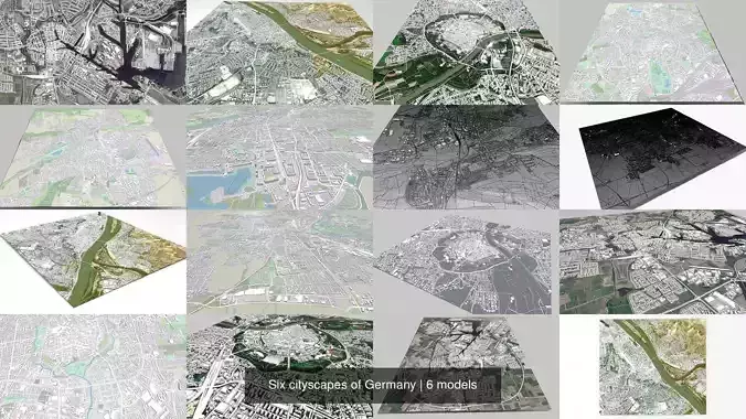 Six cityscapes of Germany 3D Model Collection