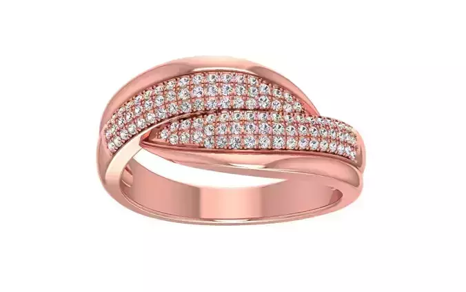 Round Diamond Hug Style Women Wedding Band 3dm STL OBJ FBX 