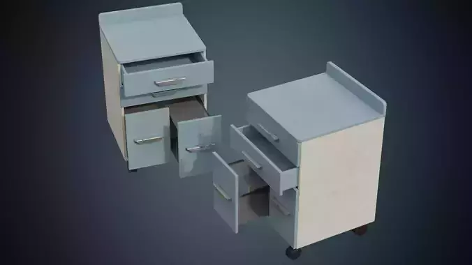 Medical Drawer 1B Low-poly 3D model