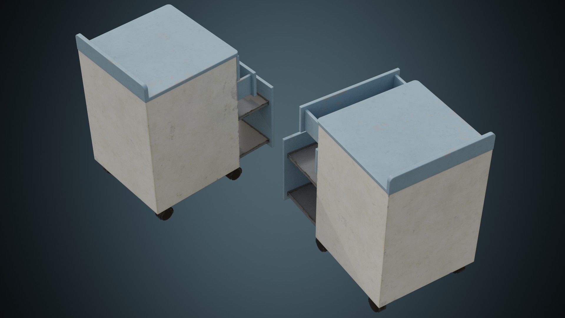 Medical Drawer 1B Low-poly 3D model_1